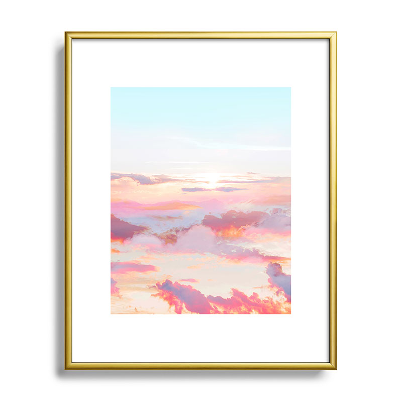 83 Oranges Blush Clouds Metal Framed Art Print