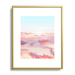 83 Oranges Blush Clouds Metal Framed Art Print