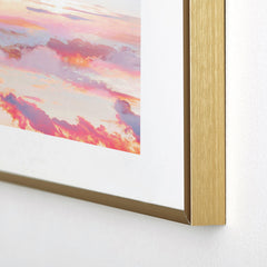 83 Oranges Blush Clouds Metal Framed Art Print