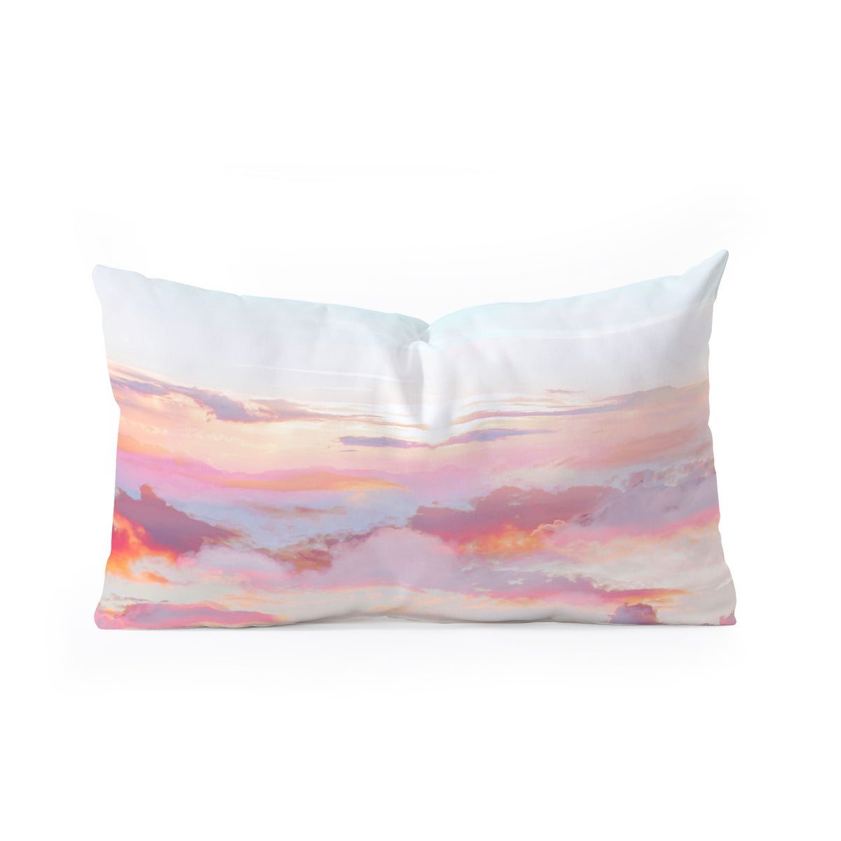 83 Oranges Blush Clouds Oblong Throw Pillow