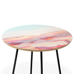 83 Oranges Blush Clouds Round Side Table