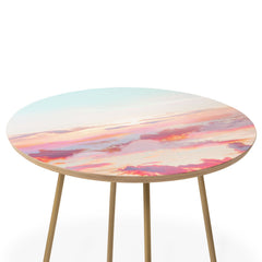 83 Oranges Blush Clouds Round Side Table