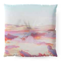83 Oranges Blush Clouds Floor Pillow Square