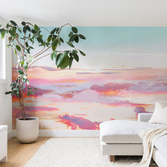83 Oranges Blush Clouds Wall Mural