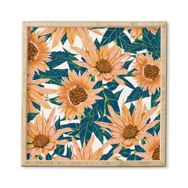 83 Oranges Blush Sunflowers Framed Wall Art