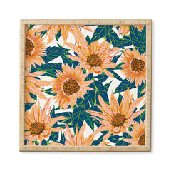 83 Oranges Blush Sunflowers Framed Wall Art