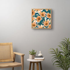83 Oranges Blush Sunflowers Framed Wall Art