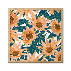 83 Oranges Blush Sunflowers Framed Wall Art