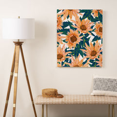 83 Oranges Blush Sunflowers Art Canvas