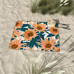83 Oranges Blush Sunflowers Picnic Blanket