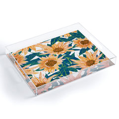 83 Oranges Blush Sunflowers Acrylic Tray