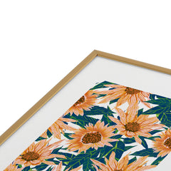 83 Oranges Blush Sunflowers Metal Framed Art Print