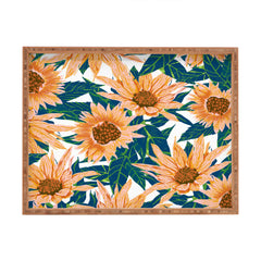 83 Oranges Blush Sunflowers Rectangular Tray