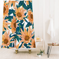 83 Oranges Blush Sunflowers Shower Curtain