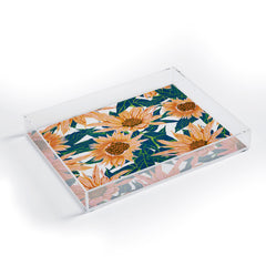 83 Oranges Blush Sunflowers Acrylic Tray