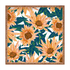 83 Oranges Blush Sunflowers Square Tray