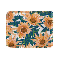 83 Oranges Blush Sunflowers Throw Blanket