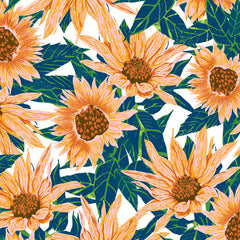 83 Oranges Blush Sunflowers Shower Curtain