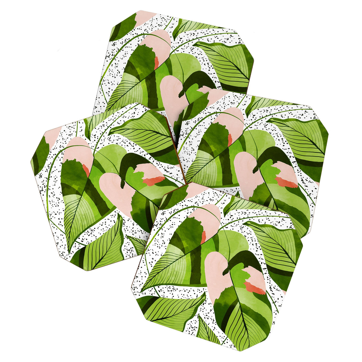 83 Oranges Blushing Leaves Coaster Set