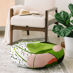 83 Oranges Blushing Leaves Floor Pillow Round