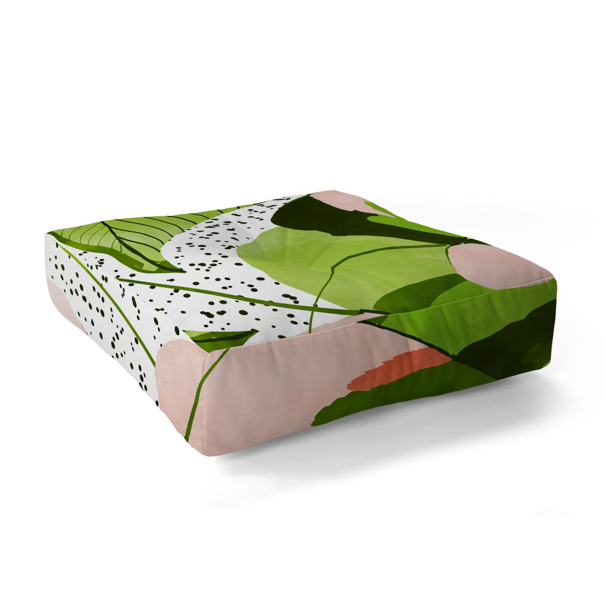 83 Oranges Blushing Leaves Floor Pillow Square