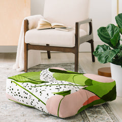 83 Oranges Blushing Leaves Floor Pillow Square