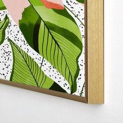 83 Oranges Blushing Leaves Square Metal Framed Art Print