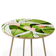 83 Oranges Blushing Leaves Round Side Table