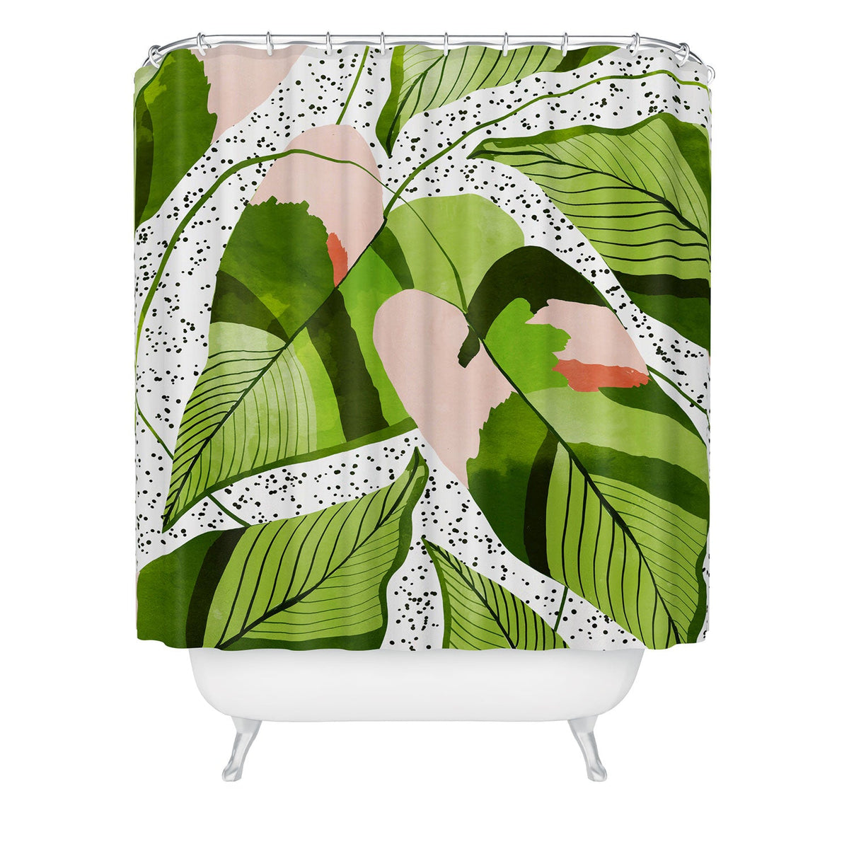 83 Oranges Blushing Leaves Shower Curtain