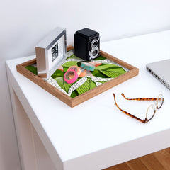 83 Oranges Blushing Leaves Square Tray