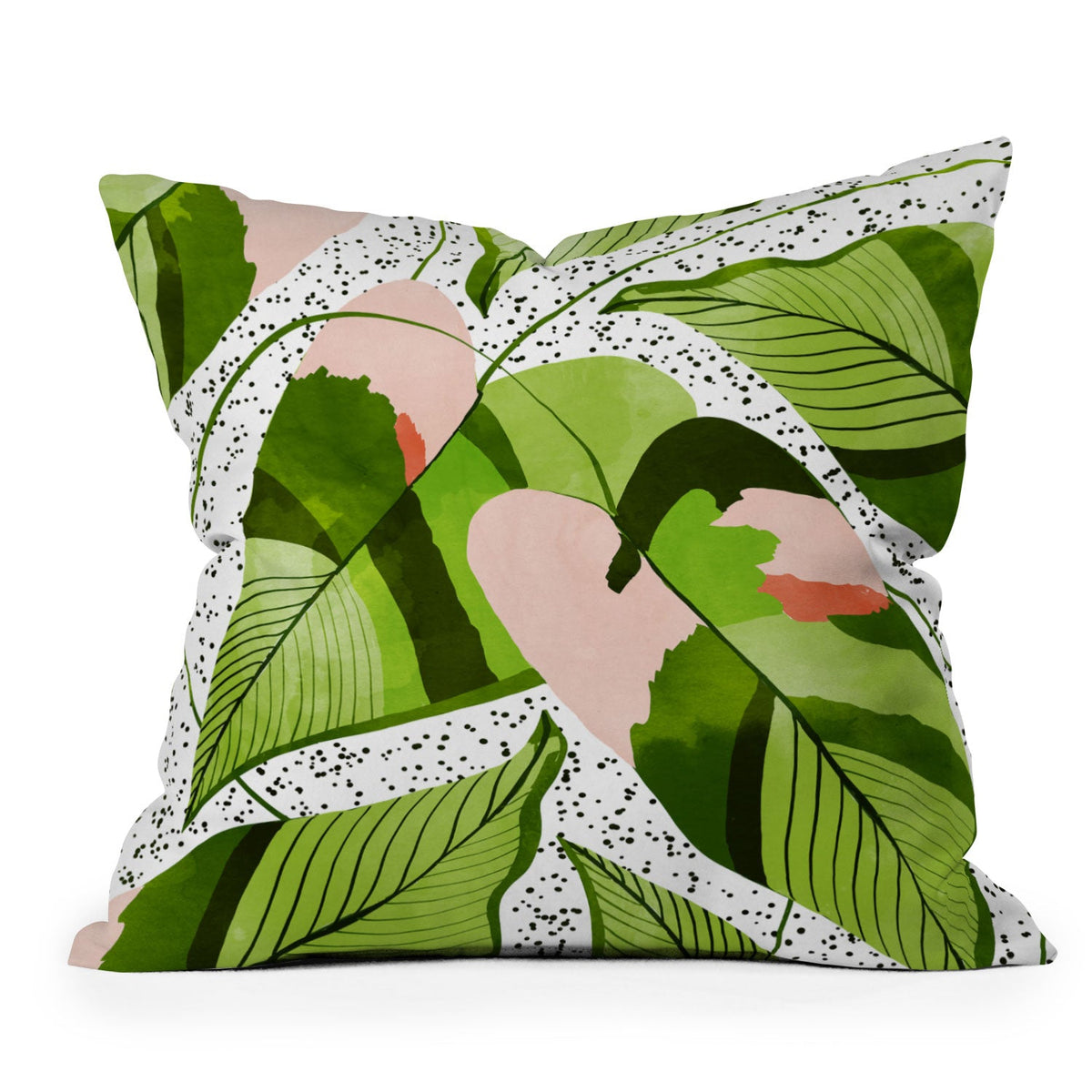 83 Oranges Blushing Leaves Outdoor Throw Pillow