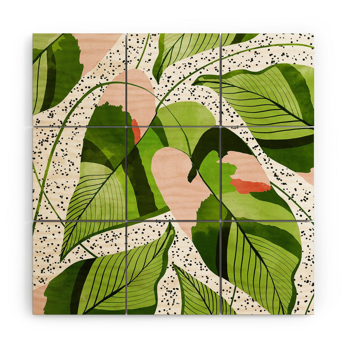 83 Oranges Blushing Leaves Wood Wall Mural