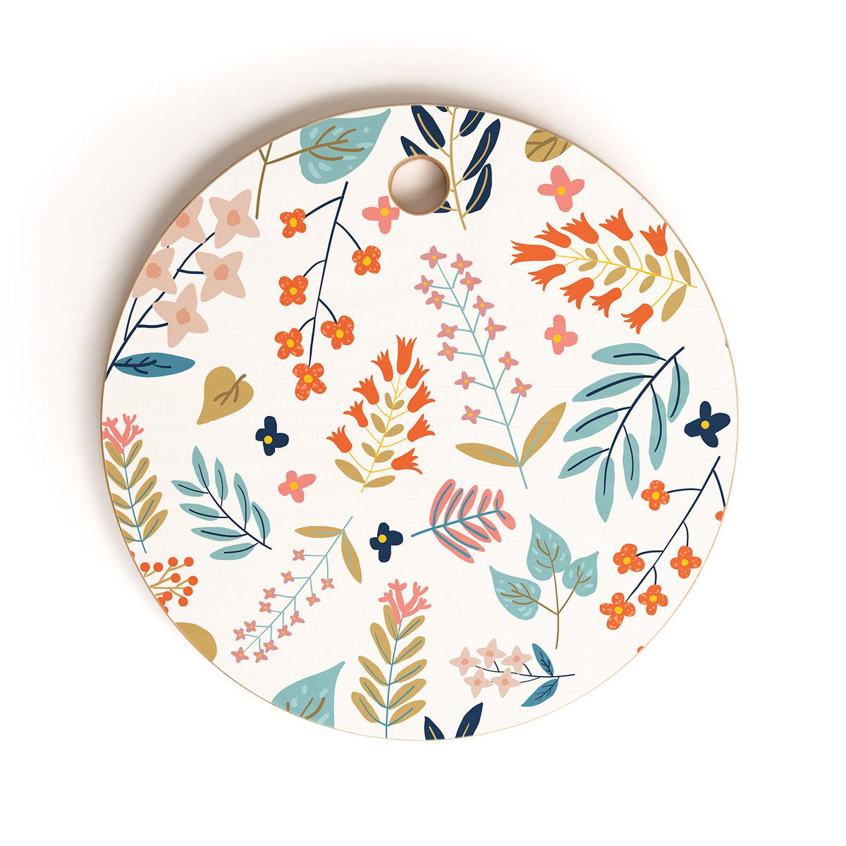 83 Oranges Botanical Harmony Cutting Board Round