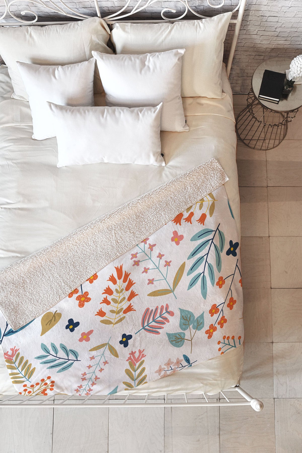 83 Oranges Botanical Harmony Fleece Throw Blanket