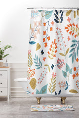 83 Oranges Botanical Harmony Shower Curtain And Mat