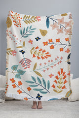 83 Oranges Botanical Harmony Throw Blanket