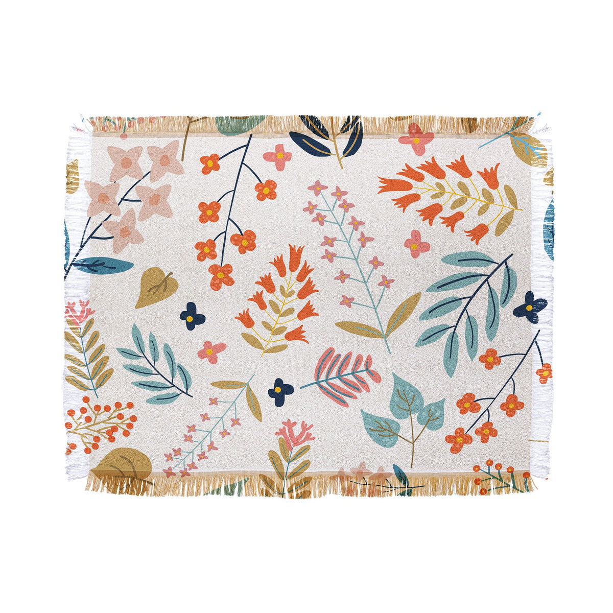 83 Oranges Botanical Harmony Throw Blanket