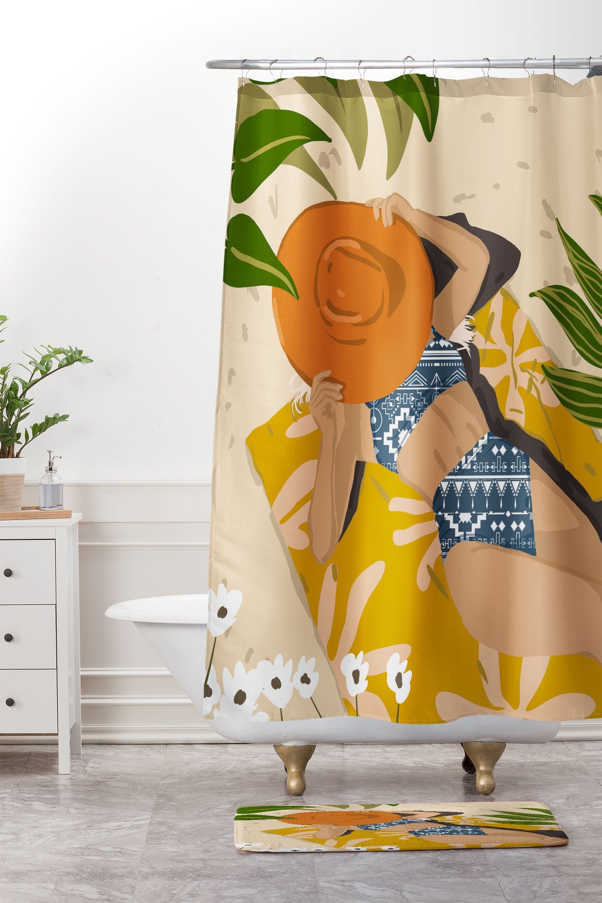 83 Oranges Bring Your Own Sunshine Shower Curtain And Mat
