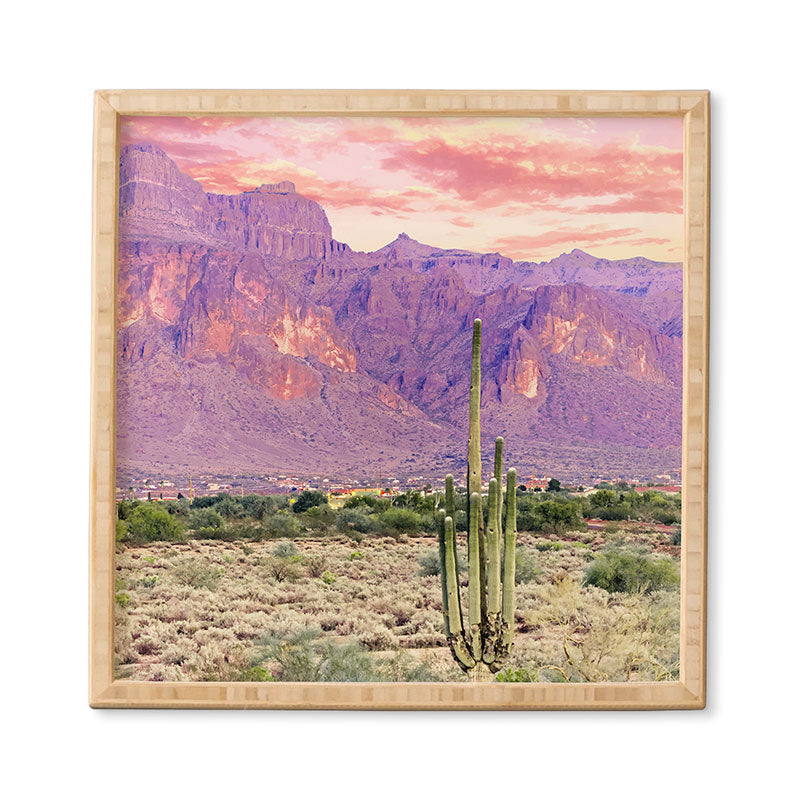 83 Oranges Cactus Sunset Framed Wall Art
