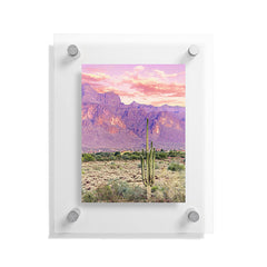 83 Oranges Cactus Sunset Floating Acrylic Print
