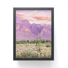 83 Oranges Cactus Sunset Framed Mini Art Print