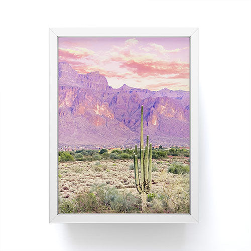 83 Oranges Cactus Sunset Framed Mini Art Print