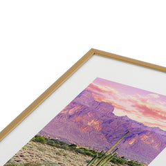 83 Oranges Cactus Sunset Metal Framed Art Print