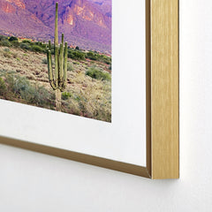 83 Oranges Cactus Sunset Metal Framed Art Print