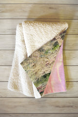 83 Oranges Cactus Sunset Fleece Throw Blanket