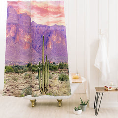 83 Oranges Cactus Sunset Shower Curtain