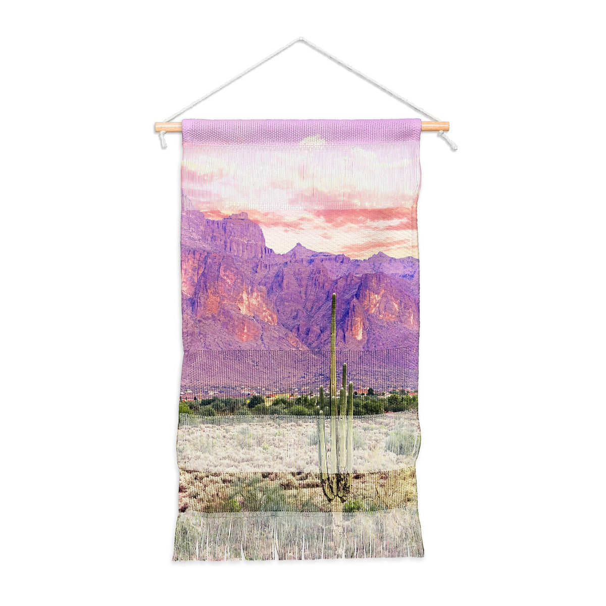83 Oranges Cactus Sunset Wall Hanging Portrait