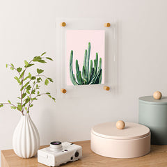 83 Oranges Cactus V6 Floating Acrylic Print
