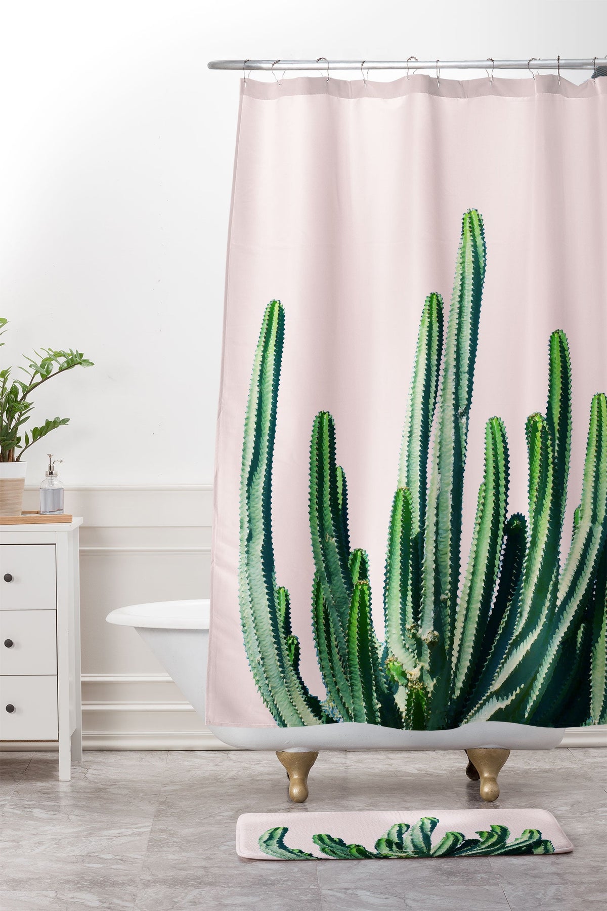 83 Oranges Cactus V6 Shower Curtain And Mat