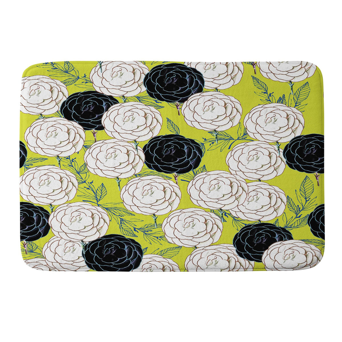 83 Oranges Carnations Memory Foam Bath Mat